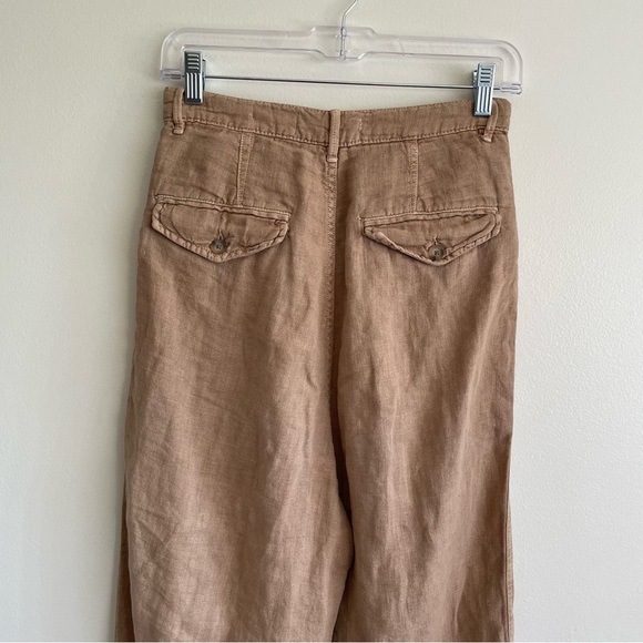 Zara wide leg linen pants trousers high rise blogger fave europe minimalist work - Picture 7 of 13